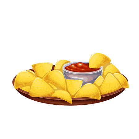 Nachos icon, traditional Mexican foodのイラスト素材