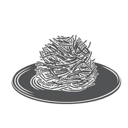 Fried noodles chinese cuisineのイラスト素材