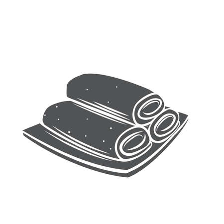 Spring roll chinese cuisine glyph monochrome iconのイラスト素材