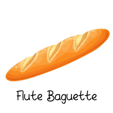 Flute baguette, bread icon.のイラスト素材