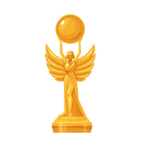 Golden award, trophy statue, sport or movie award.のイラスト素材