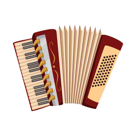 Accordion, musical instrumentのイラスト素材