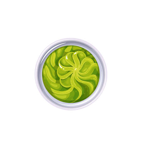 Wasabi sauce in bowlのイラスト素材