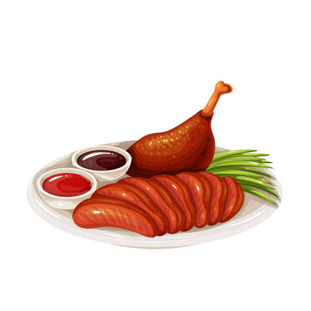 Peking duck chinese cuisine icon.のイラスト素材