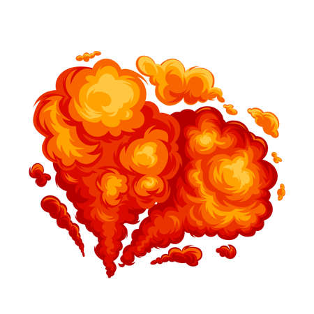 Red Explosion, cloud of fireのイラスト素材