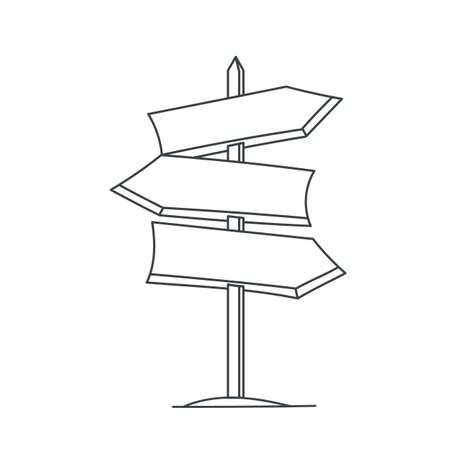 Outline Beach Signpost Iconのイラスト素材