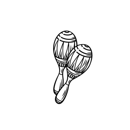 Maracas icon outline illustrationのイラスト素材