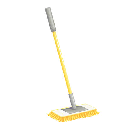 Brush mop to wash floor at homeのイラスト素材