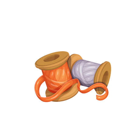 Spools with ribbonsのイラスト素材
