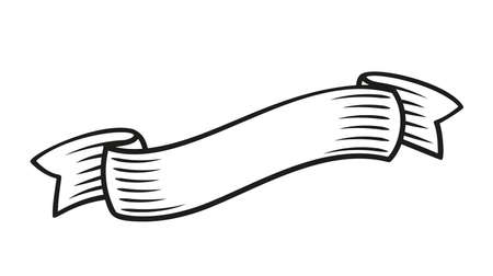 Vintage ribbon outline vector iconのイラスト素材