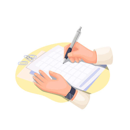 Planner compiling schedule in notepadのイラスト素材