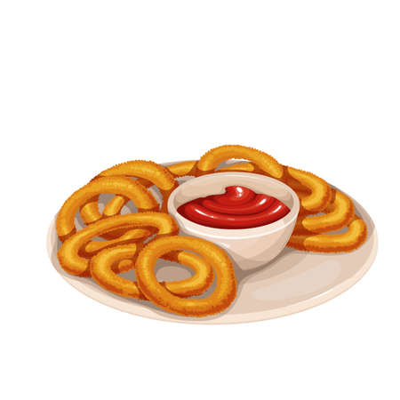 Onion rings, fast foodのイラスト素材