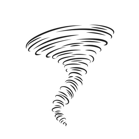 Tornado line icon, spiral whirlwind and hurricaneのイラスト素材