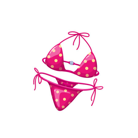 Bikini swimsuit for summer sea beach, isolated fashion swimwear with bra and pantiesのイラスト素材