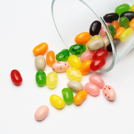 sweet candy jelly beans in glass this colorful