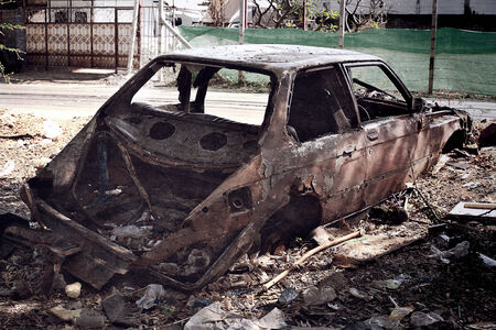 The car damaged from accident old conditionの写真素材