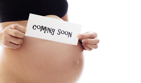 mom and dad waiting a new life coming soonの写真素材