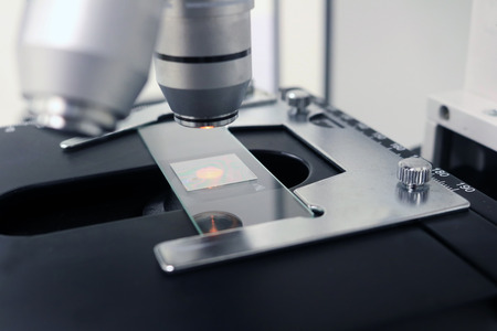 Laboratory Microscope for education and research scientific in classroom.