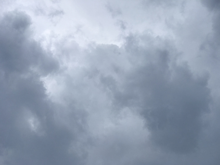 Dramatic grey clouds on sky before storm or raining day.