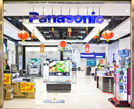 BANGKOK, THAILAND - FEBRUARY 9 : Exterior View of Panasonic Shop on February 9, 2015 in Bangkok, Thailand. It is a Japanese multinational electronics corporation headquartered in Kadoma, Osaka, Japan.のeditorial素材