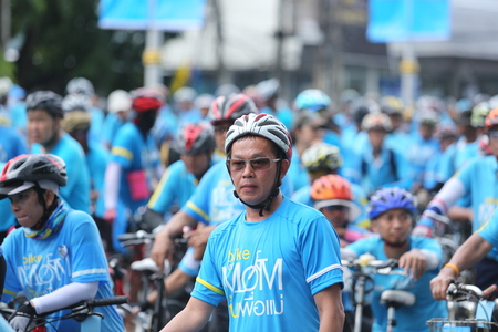 SURAT THANI, THAILAND - AUGUST 16 : Unidentified riders in action during Bike for Mom event on...