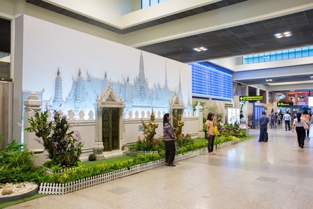 BANGKOK, THAILAND - OCTOBER 1 : Interior view of Don Mueang International Airport on October 1, 2015 in Bangkok, Thailand. It is one of two international airports serving Bangkok, Thailand.のeditorial素材