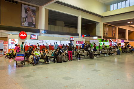 BANGKOK, THAILAND - OCTOBER 1 : Interior view of Don Mueang International Airport on October 1, 2015 in Bangkok, Thailand. It is one of two international airports serving Bangkok, Thailand.のeditorial素材