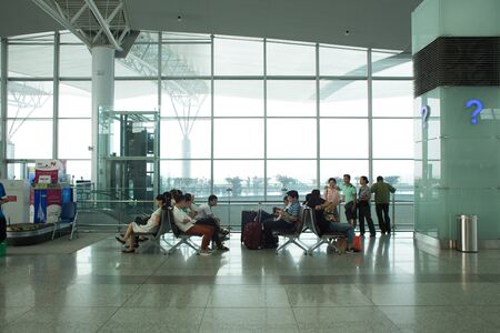 HANOI, VIETNAM - OCTOBER 1  : Interior view of Noi Bai International Airport on October 1, 2015 in Hanoi, Vietnam. It is the largest airport in Vietnam.のeditorial素材