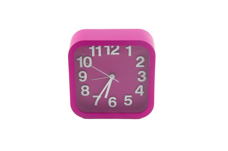 Desktop clock isolated on white backgroundの写真素材