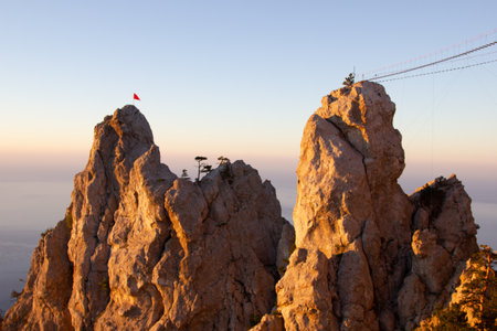 view from the top of mountain ai petri. high quality photo