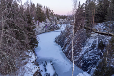a beautiful view of the ruskela mountain park. republic of karelia