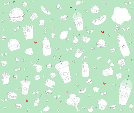Food patternのイラスト素材