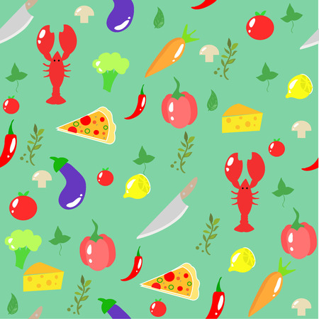 Food patternのイラスト素材
