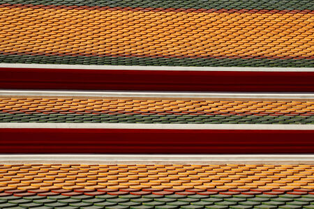 temple Roof Tile Pattern in Thailand 