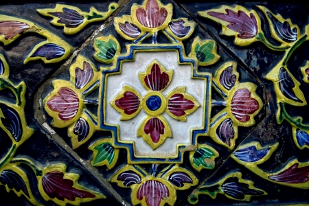 Pattern of colorful mosaic background in templeの写真素材