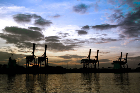 Thailand harborat sunrise Couldyの写真素材