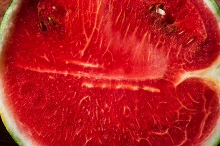 Background of ripe and red watermelon in a cut. Close up.の写真素材