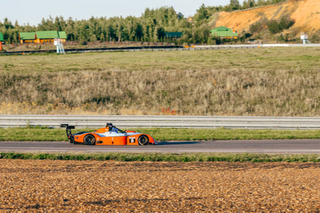 KAZAN, RUSSIA - August 13: No. 8 Ligier JS 51 of DK Racing Team during 4-hour marathon of Russian Endurance Challenge on Augst 13, 2017 at Kazan, Russia.のeditorial素材
