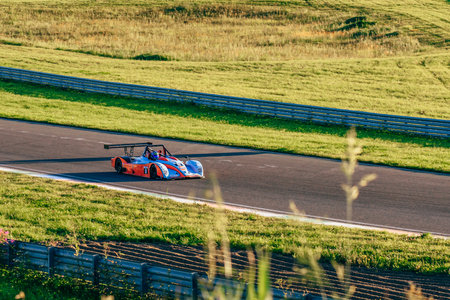 KAZAN, RUSSIA - August 13: No. 8 Ligier JS 51 of DK Racing Team during 4-hour marathon of Russian Endurance Challenge on Augst 13, 2017 at Kazan, Russia.のeditorial素材