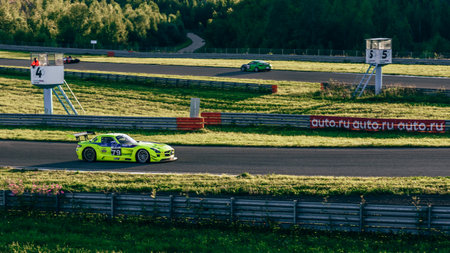 KAZAN, RUSSIA - August 13: No. 79 Mercedes SLS AMG GT3 of Capital Racing Team during 4-hour marathon...