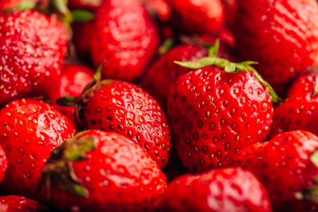 Ripe and Fresh Strawberries. Selective Focus.の写真素材