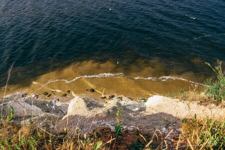 View from the edge of cliff at the riverの写真素材
