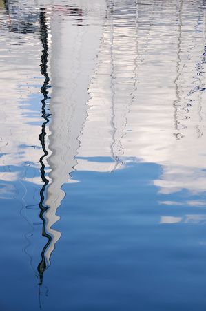 Yacht reflection の写真素材