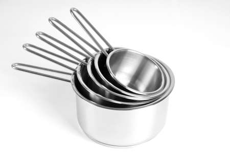 Vessels for cooking isolated on whiteの写真素材