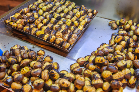 Roasted chestnuts on the streetの写真素材