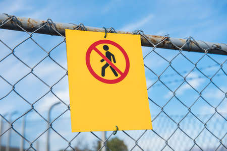 Symbol of prohibited area. It has space where you can fill in with your own country language.the...
