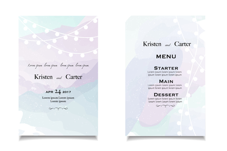 Pastel wedding invitations and announcement with vintage background artworkのイラスト素材