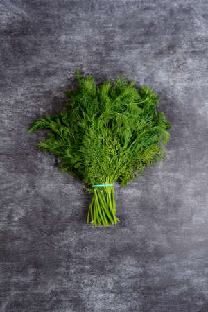Picture of greens on grey table. Macro.の写真素材