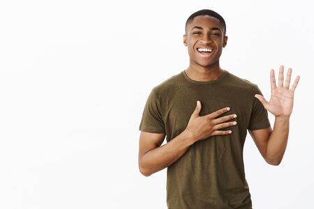 I swear telling truth and only. Charming relaxed and charismatic handsome african american guy...