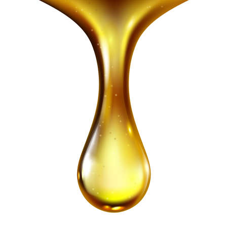 Oil Drop Petroleum Engine Lubricant Liquid Vector. Dripping Synthetic Or Mineral Oil Or Fuel, Industrial Petrol Lubrication Falling Droplet. Gasoline Essence Fluid Template Realistic 3d Illustrationのイラスト素材